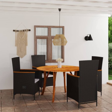 5-tlg. Garten-Essgruppe Schwarz