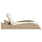 vidaXL Sonnenliege mit Auflagen Beige 114x205x73 cm Poly Rattan vidaXL Sonnenliege mit Auflagen Beige 114x205x73 cm Poly Rattan