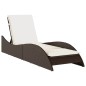 vidaXL Sonnenliege mit Auflage Braun 60x205x73 cm Poly Rattan vidaXL Sonnenliege mit Auflage Braun 60x205x73 cm Poly Rattan