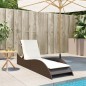 vidaXL Sonnenliege mit Auflage Braun 60x205x73 cm Poly Rattan vidaXL Sonnenliege mit Auflage Braun 60x205x73 cm Poly Rattan