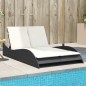 vidaXL Sonnenliege mit Auflagen Schwarz 114x205x73 cm Poly Rattan vidaXL Sonnenliege mit Auflagen Schwarz 114x205x73 cm Poly Rattan