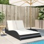 vidaXL Sonnenliege mit Auflagen Schwarz 114x205x73 cm Poly Rattan vidaXL Sonnenliege mit Auflagen Schwarz 114x205x73 cm Poly Rattan