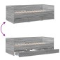 vidaXL Tagesbett mit Schubladen Grau Sonoma 90x200 cm Holzwerkstoff vidaXL Tagesbett mit Schubladen Grau Sonoma 90x200 cm Holzwerkstoff