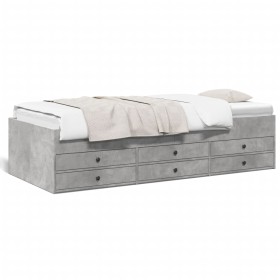 vidaXL Tagesbett mit Schubladen Betongrau 90x200 cm Holzwerkstoff