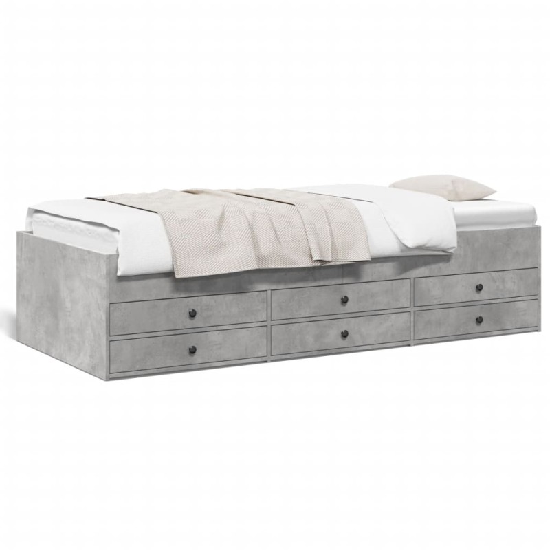 vidaXL Tagesbett mit Schubladen Betongrau 90x200 cm Holzwerkstoff vidaXL Tagesbett mit Schubladen Betongrau 90x200 cm Holzwerkstoff