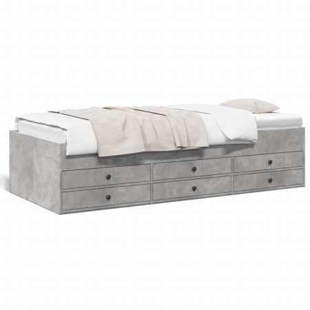 vidaXL Tagesbett mit Schubladen Betongrau 90x200 cm Holzwerkstoff
