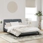vidaXL Bettgestell mit Kopfteil Dunkelgrau 160x200 cm Samt vidaXL Bettgestell mit Kopfteil Dunkelgrau 160x200 cm Samt