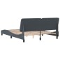vidaXL Bettgestell mit Kopfteil Dunkelgrau 160x200 cm Samt vidaXL Bettgestell mit Kopfteil Dunkelgrau 160x200 cm Samt