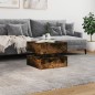 vidaXL Couchtisch mit LED-Leuchten Räuchereiche 50x50x40 cm vidaXL Couchtisch mit LED-Leuchten Räuchereiche 50x50x40 cm