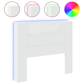 vidaXL LED-Kopfteil mit Ablagen Weiß 120x16,5x103,5 cm
