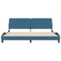 vidaXL Bettgestell mit Kopfteil Blau 200x200 cm Samt vidaXL Bettgestell mit Kopfteil Blau 200x200 cm Samt