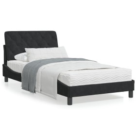 vidaXL Bettgestell mit Kopfteil Schwarz 100x200 cm Samt