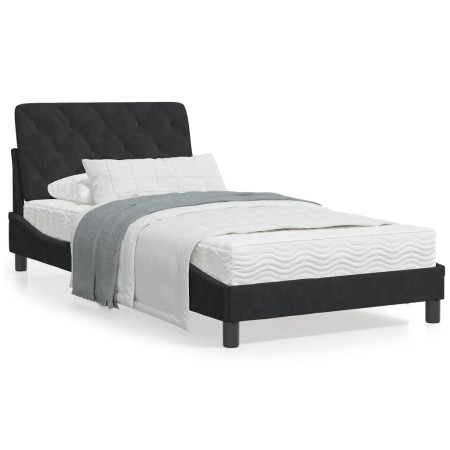 vidaXL Bettgestell mit Kopfteil Schwarz 100x200 cm Samt
