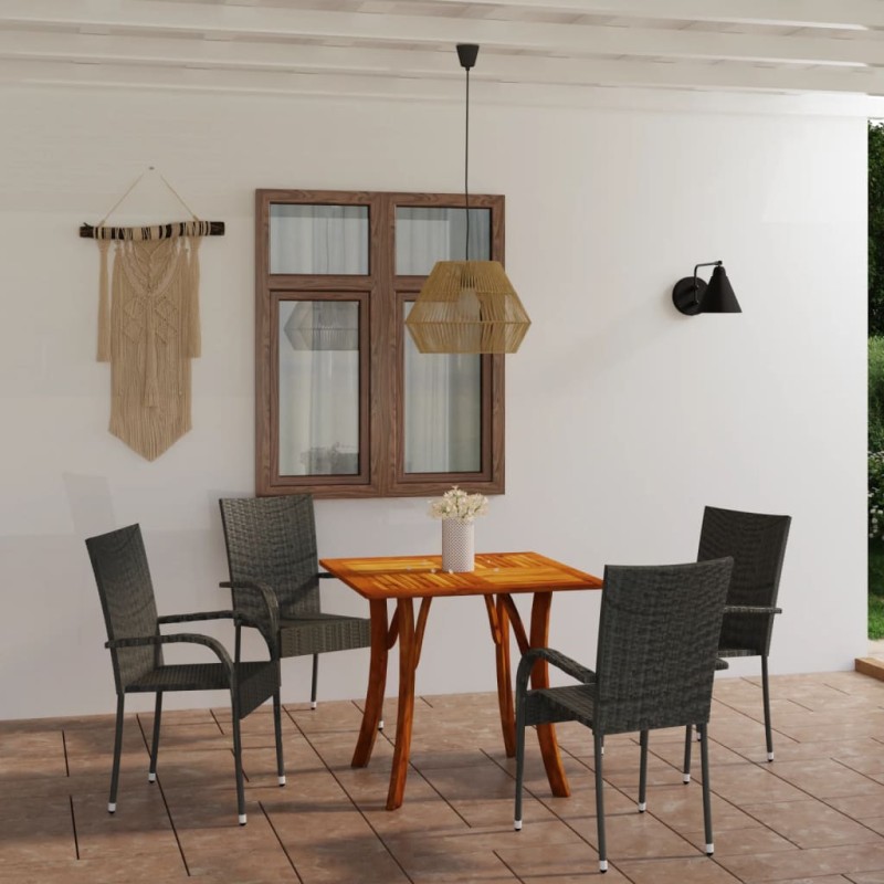 5-tlg. Garten-Essgruppe Grau