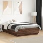 vidaXL Bettgestell Braun Eichen-Optik 140x190 cm Holzwerkstoff vidaXL Bettgestell Braun Eichen-Optik 140x190 cm Holzwerkstoff