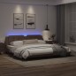 vidaXL Bettgestell mit LED Braun 200x200 cm Kunstleder vidaXL Bettgestell mit LED Braun 200x200 cm Kunstleder