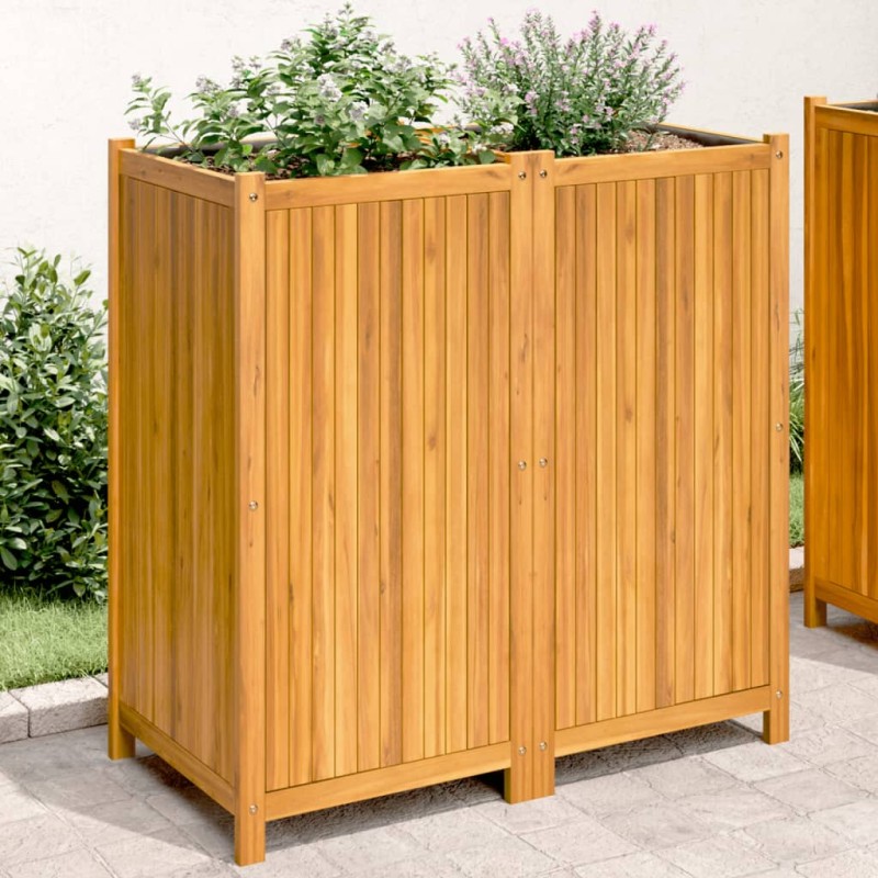 vidaXL Pflanzkübel mit Einlage 100x50x100 cm Massivholz Akazie vidaXL Pflanzkübel mit Einlage 100x50x100 cm Massivholz Akazie