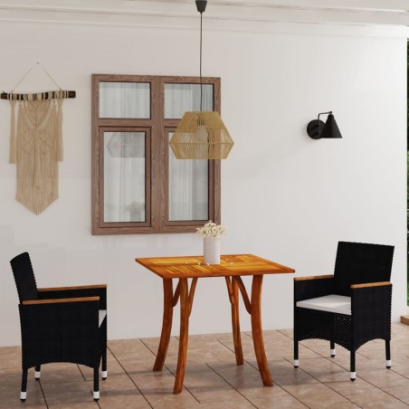 3-tlg. Garten-Essgruppe Schwarz