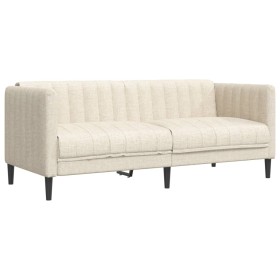 vidaXL Sofa 2-Sitzer Creme Stoff