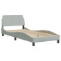 vidaXL Bett mit Matratze Hellgrau 90x190 cm Samt vidaXL Bett mit Matratze Hellgrau 90x190 cm Samt