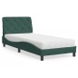 vidaXL Bett mit Matratze Dunkelgrün 90x200 cm Samt vidaXL Bett mit Matratze Dunkelgrün 90x200 cm Samt
