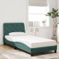 vidaXL Bett mit Matratze Dunkelgrün 90x200 cm Samt vidaXL Bett mit Matratze Dunkelgrün 90x200 cm Samt