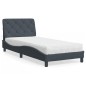 vidaXL Bett mit Matratze Dunkelgrau 90x200 cm Samt vidaXL Bett mit Matratze Dunkelgrau 90x200 cm Samt