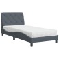 vidaXL Bett mit Matratze Dunkelgrau 90x200 cm Samt vidaXL Bett mit Matratze Dunkelgrau 90x200 cm Samt