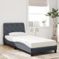 vidaXL Bett mit Matratze Dunkelgrau 90x200 cm Samt vidaXL Bett mit Matratze Dunkelgrau 90x200 cm Samt
