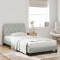 vidaXL Bett mit Matratze Hellgrau 100x200 cm Samt vidaXL Bett mit Matratze Hellgrau 100x200 cm Samt
