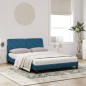 vidaXL Bett mit Matratze Blau 160x200 cm Samt vidaXL Bett mit Matratze Blau 160x200 cm Samt
