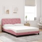 vidaXL Bett mit Matratze Rosa 140x200 cm Samt vidaXL Bett mit Matratze Rosa 140x200 cm Samt