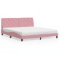 vidaXL Bett mit Matratze Rosa 180x200 cm Samt vidaXL Bett mit Matratze Rosa 180x200 cm Samt
