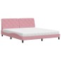 vidaXL Bett mit Matratze Rosa 180x200 cm Samt vidaXL Bett mit Matratze Rosa 180x200 cm Samt