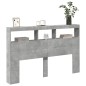vidaXL LED-Kopfteil mit Ablage Betongrau 160x17x102 cm