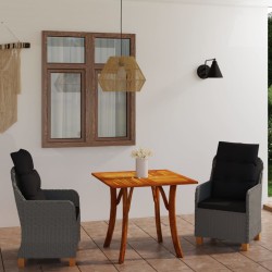 3-tlg. Garten-Essgruppe Hellgrau