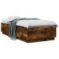 vidaXL Bettgestell mit LED Räuchereiche 75x190 cm Holzwerkstoff vidaXL Bettgestell mit LED Räuchereiche 75x190 cm Holzwerkstoff