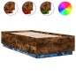 vidaXL Bettgestell mit LED Räuchereiche 75x190 cm Holzwerkstoff vidaXL Bettgestell mit LED Räuchereiche 75x190 cm Holzwerkstoff