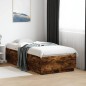 vidaXL Bettgestell mit LED Räuchereiche 75x190 cm Holzwerkstoff vidaXL Bettgestell mit LED Räuchereiche 75x190 cm Holzwerkstoff