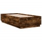 vidaXL Bettgestell mit LED Räuchereiche 75x190 cm Holzwerkstoff vidaXL Bettgestell mit LED Räuchereiche 75x190 cm Holzwerkstoff