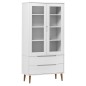 vidaXL Vitrinenschrank MOLDE Weiß 90x35x175 cm Massivholz Kiefer vidaXL Vitrinenschrank MOLDE Weiß 90x35x175 cm Massivholz Kiefer