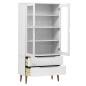 vidaXL Vitrinenschrank MOLDE Weiß 90x35x175 cm Massivholz Kiefer vidaXL Vitrinenschrank MOLDE Weiß 90x35x175 cm Massivholz Kiefer