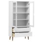 vidaXL Vitrinenschrank MOLDE Weiß 90x35x175 cm Massivholz Kiefer vidaXL Vitrinenschrank MOLDE Weiß 90x35x175 cm Massivholz Kiefer