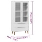 vidaXL Vitrinenschrank MOLDE Weiß 90x35x175 cm Massivholz Kiefer vidaXL Vitrinenschrank MOLDE Weiß 90x35x175 cm Massivholz Kiefer