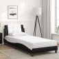vidaXL Bett mit Matratze Schwarz und Weiß 90x190 cm Kunstleder vidaXL Bett mit Matratze Schwarz und Weiß 90x190 cm Kunstleder