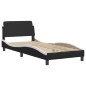 vidaXL Bett mit Matratze Schwarz und Weiß 90x190 cm Kunstleder vidaXL Bett mit Matratze Schwarz und Weiß 90x190 cm Kunstleder