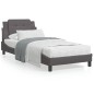 vidaXL Bett mit Matratze Grau 90x190 cm Kunstleder vidaXL Bett mit Matratze Grau 90x190 cm Kunstleder
