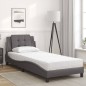 vidaXL Bett mit Matratze Grau 90x190 cm Kunstleder vidaXL Bett mit Matratze Grau 90x190 cm Kunstleder