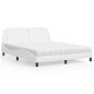vidaXL Bett mit Matratze Weiß 160x200 cm Kunstleder vidaXL Bett mit Matratze Weiß 160x200 cm Kunstleder