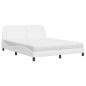 vidaXL Bett mit Matratze Weiß 160x200 cm Kunstleder vidaXL Bett mit Matratze Weiß 160x200 cm Kunstleder